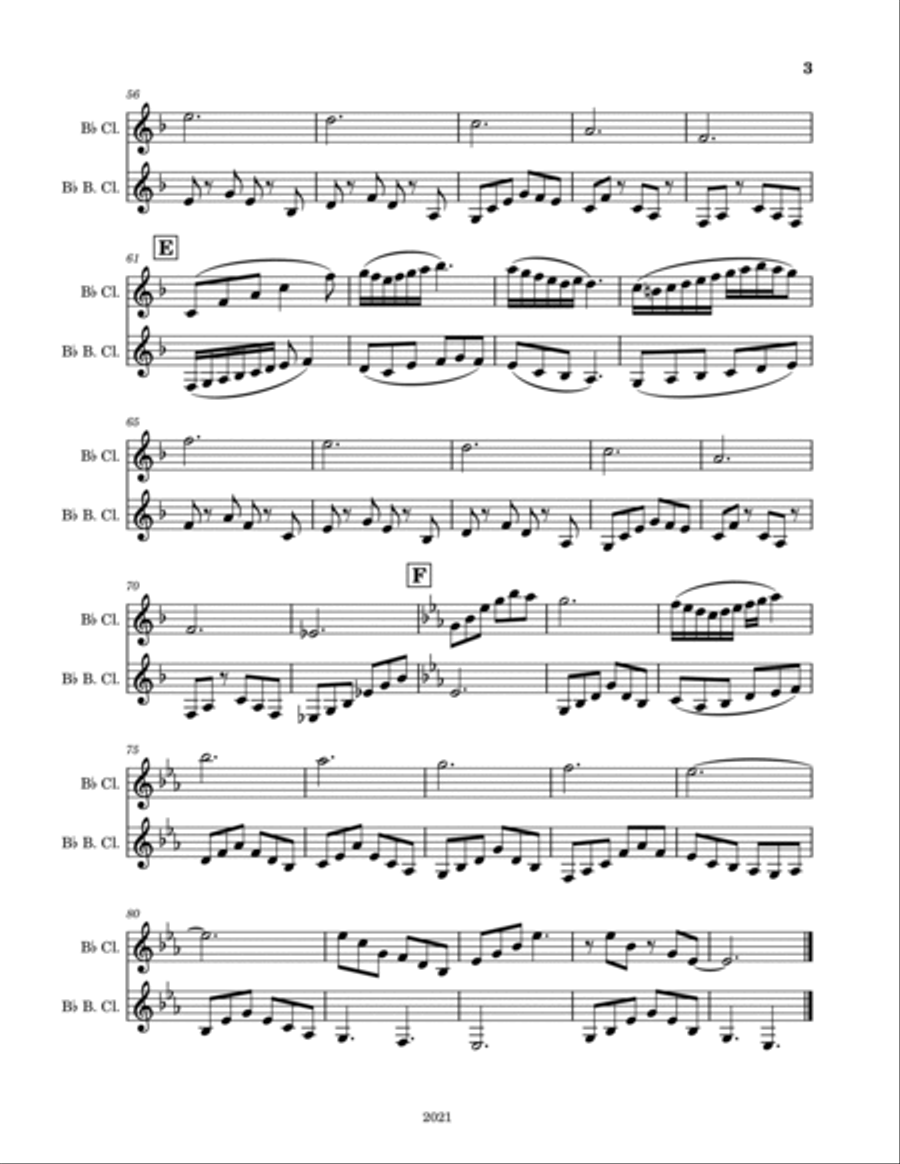 Invention for Clarinet and Bass Clarinet Clarinet Duet scores gallery preview page 3