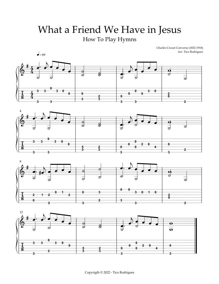 What a Friend We Have in Jesus Acoustic Guitar scores gallery preview page 1
