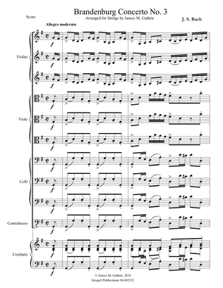 Book cover for Bach: Brandenburg Concerto No. 3 for Strings