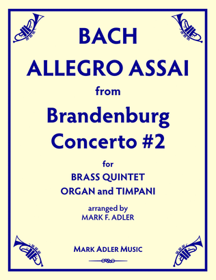 Book cover for ALLEGRO ASSAI from JS BACH's Brandenburg Concerto #2