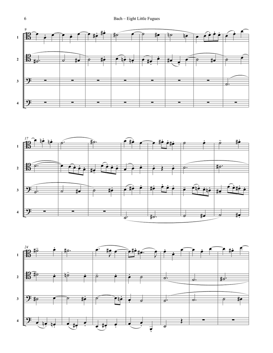 Eight Little Fugues for Four Trombones BWV 553-560 Trombone Quartet scores gallery preview page 6
