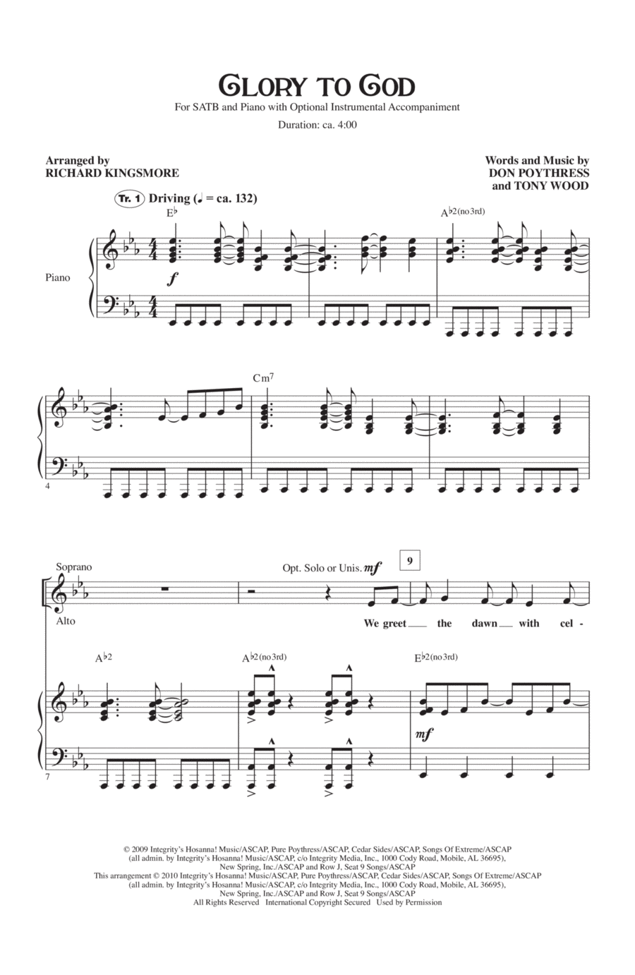 Glory To God Glory To God 4-Part scores gallery preview page 1