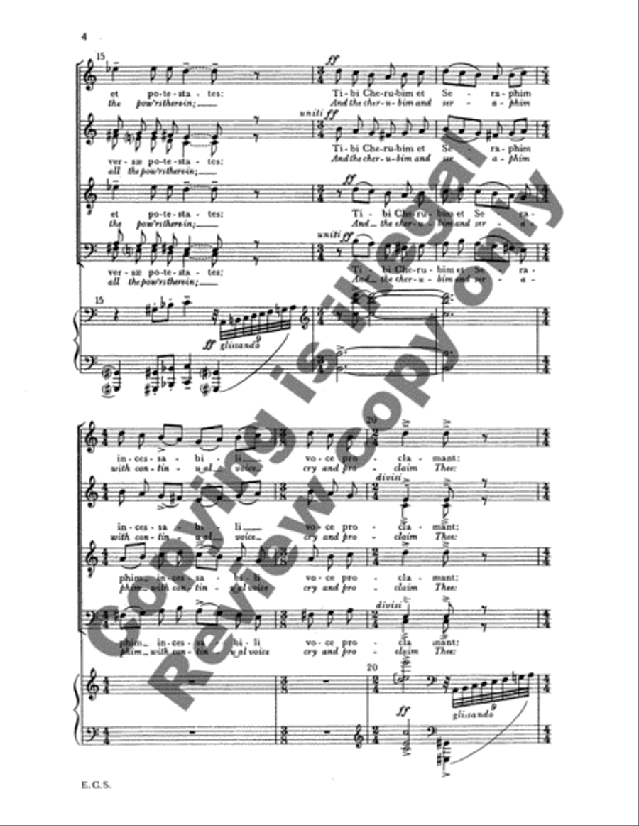 Te Deum (O God, we laud and praise Thee) 4-Part scores gallery preview page 6