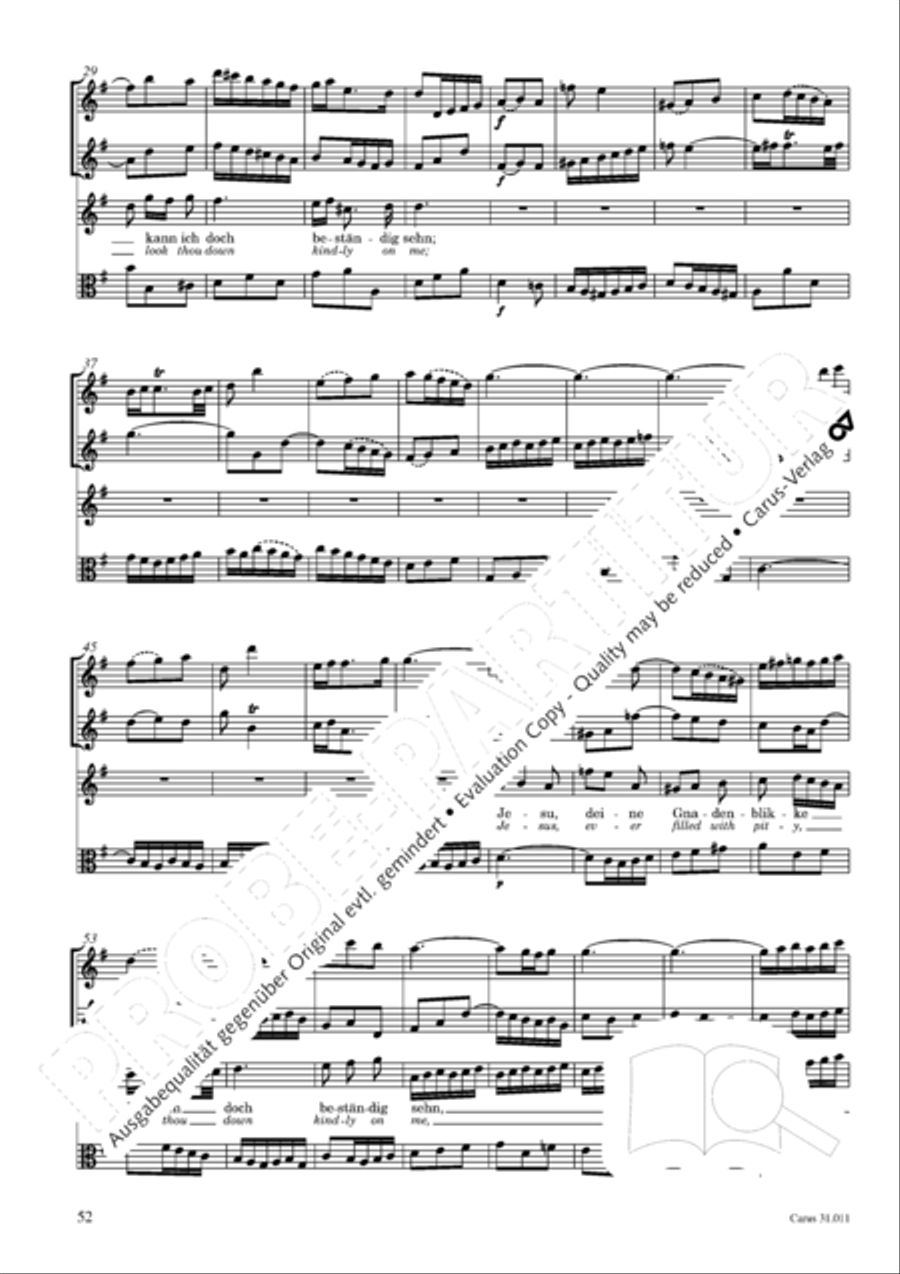 Lobet Gott in seinen Reichen (Himmelfahrtsoratorium) 4-Part scores gallery preview page 53