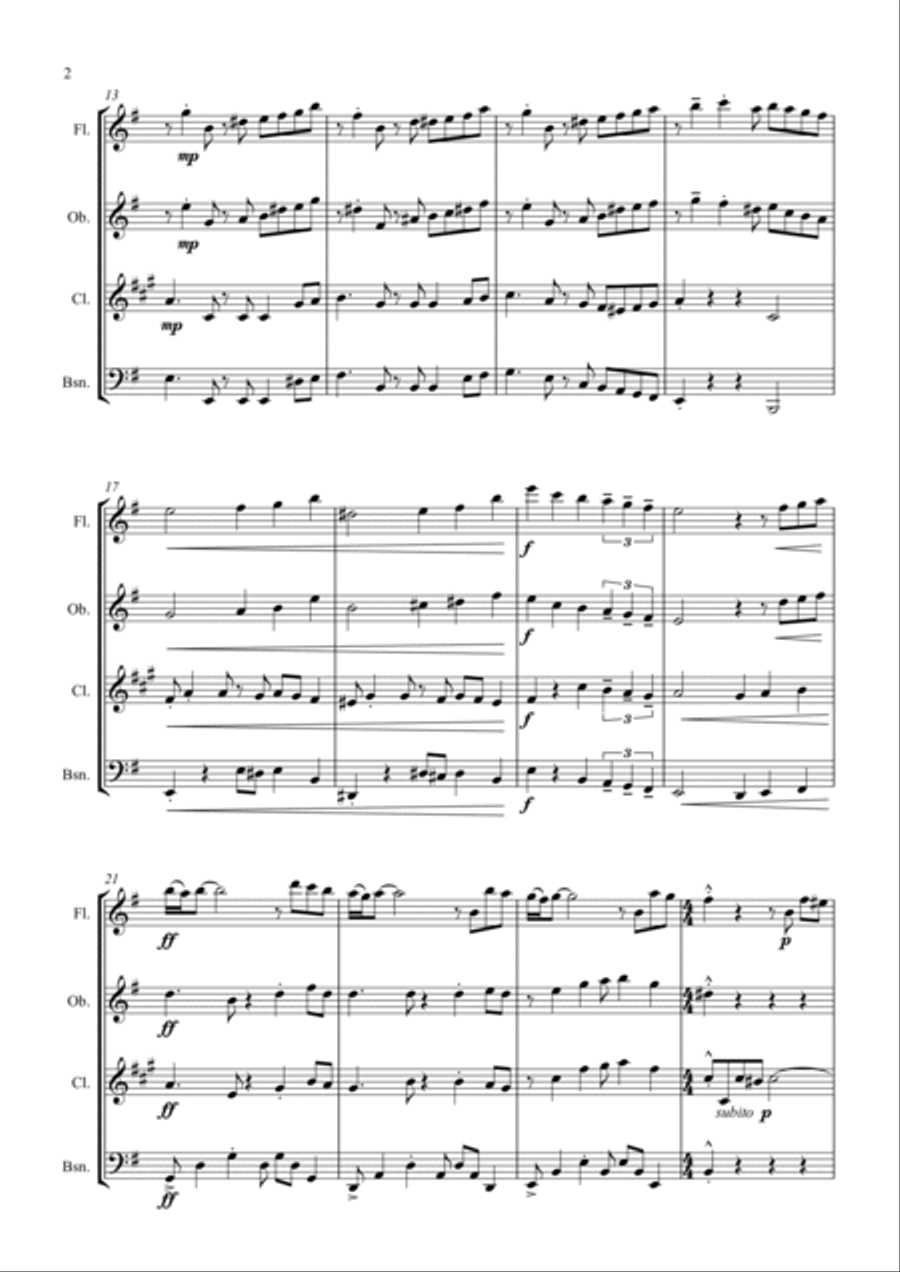 Fur Elise - Jazz Arrangement for Woodwind Quartet image number null