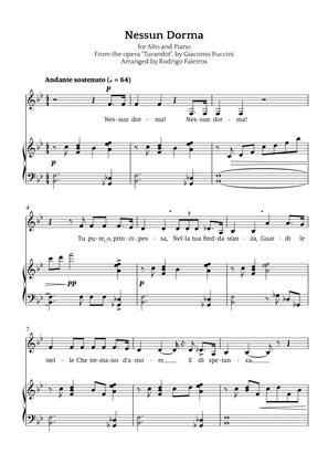 Nessun Dorma (for alto and piano)