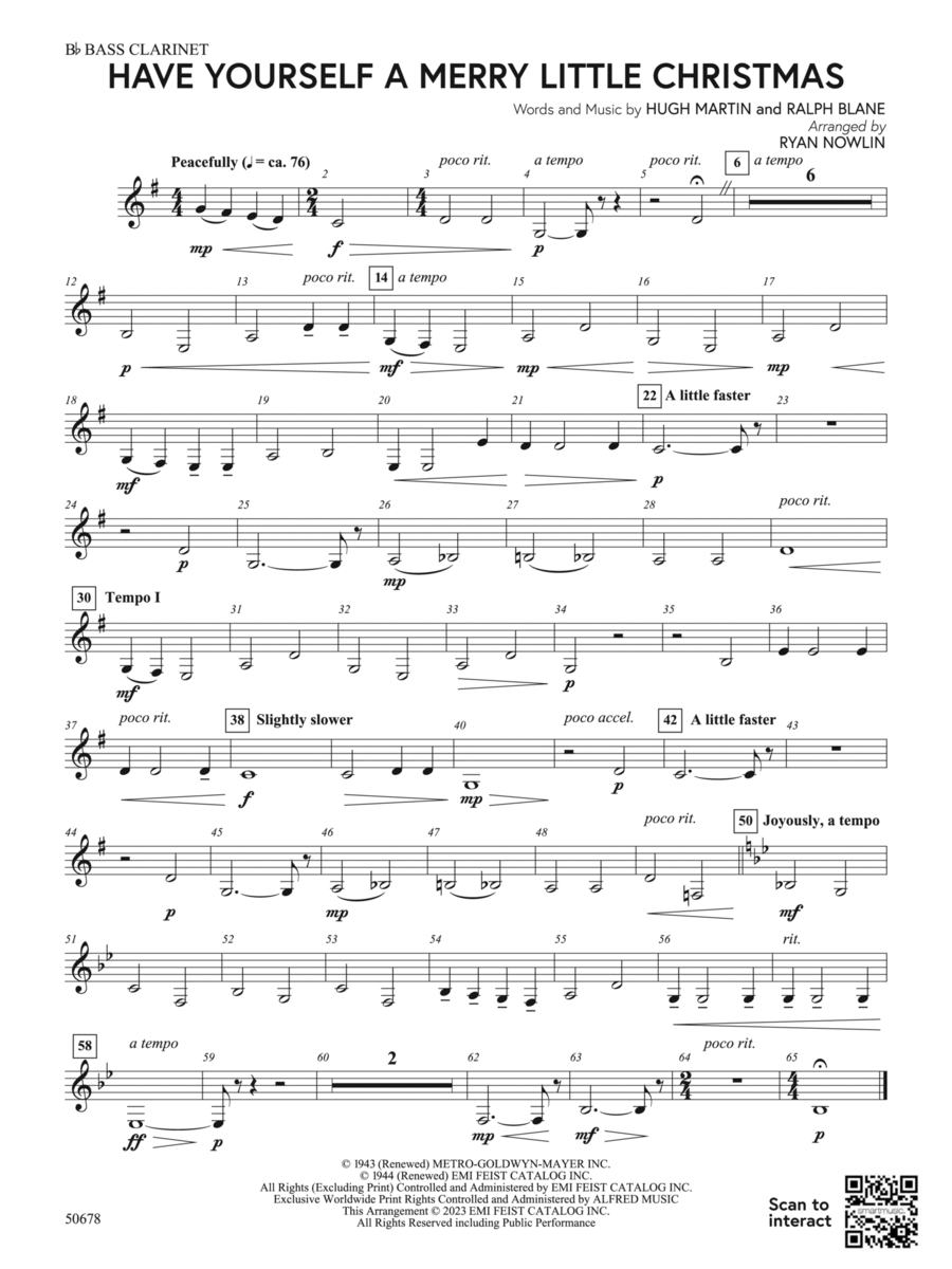 Have Yourself a Merry Little Christmas: B-flat Bass Clarinet Concert Band scores gallery preview page 1