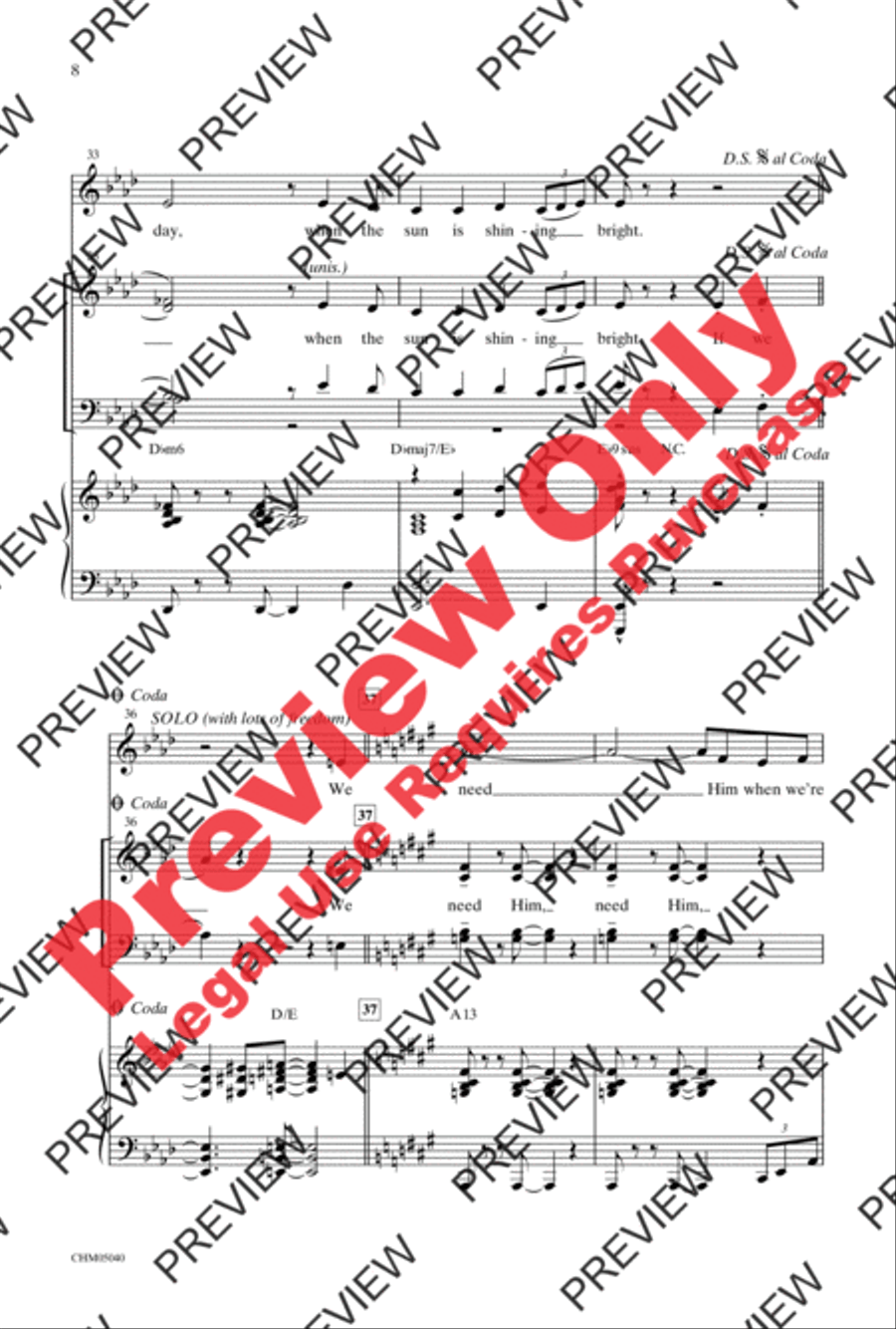 If We Ever Needed the Lord Before (We Sure Do Need Him Now) 4-Part scores gallery preview page 7