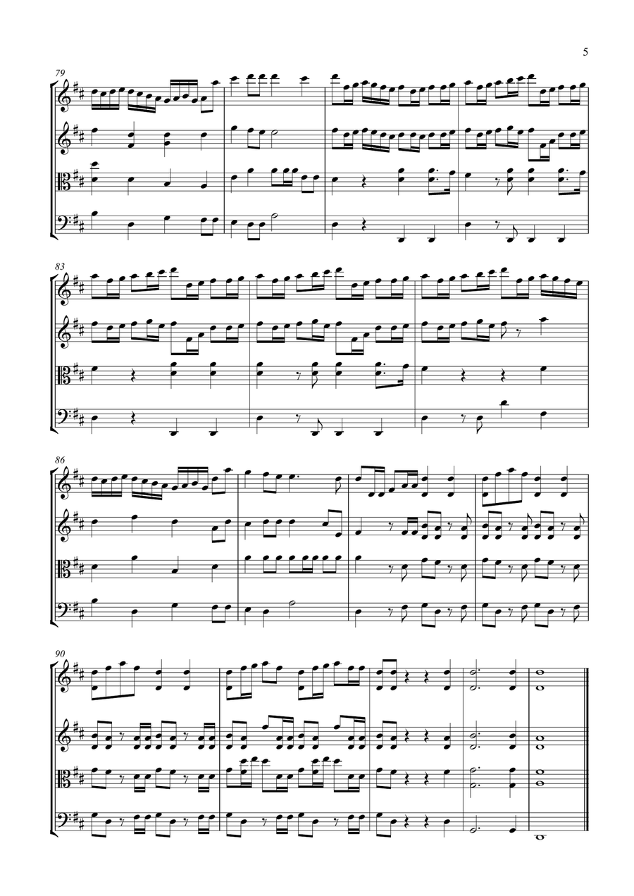 Hallelujah Chorus for String Quartet String Quartet scores gallery preview page 5