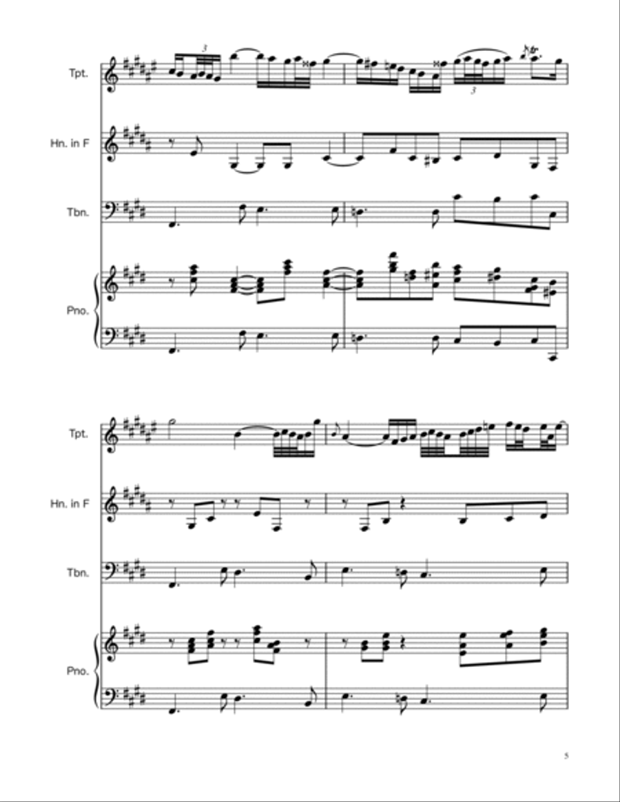 Arioso BWV 156 - Brass Trio w/Piano Brass Trio scores gallery preview page 5