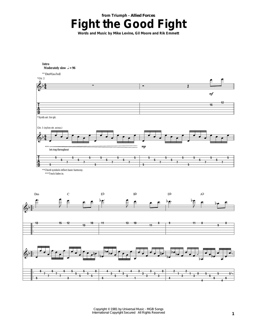 Fight The Good Fight Fight The Good Fight Acoustic Guitar scores gallery preview page 1