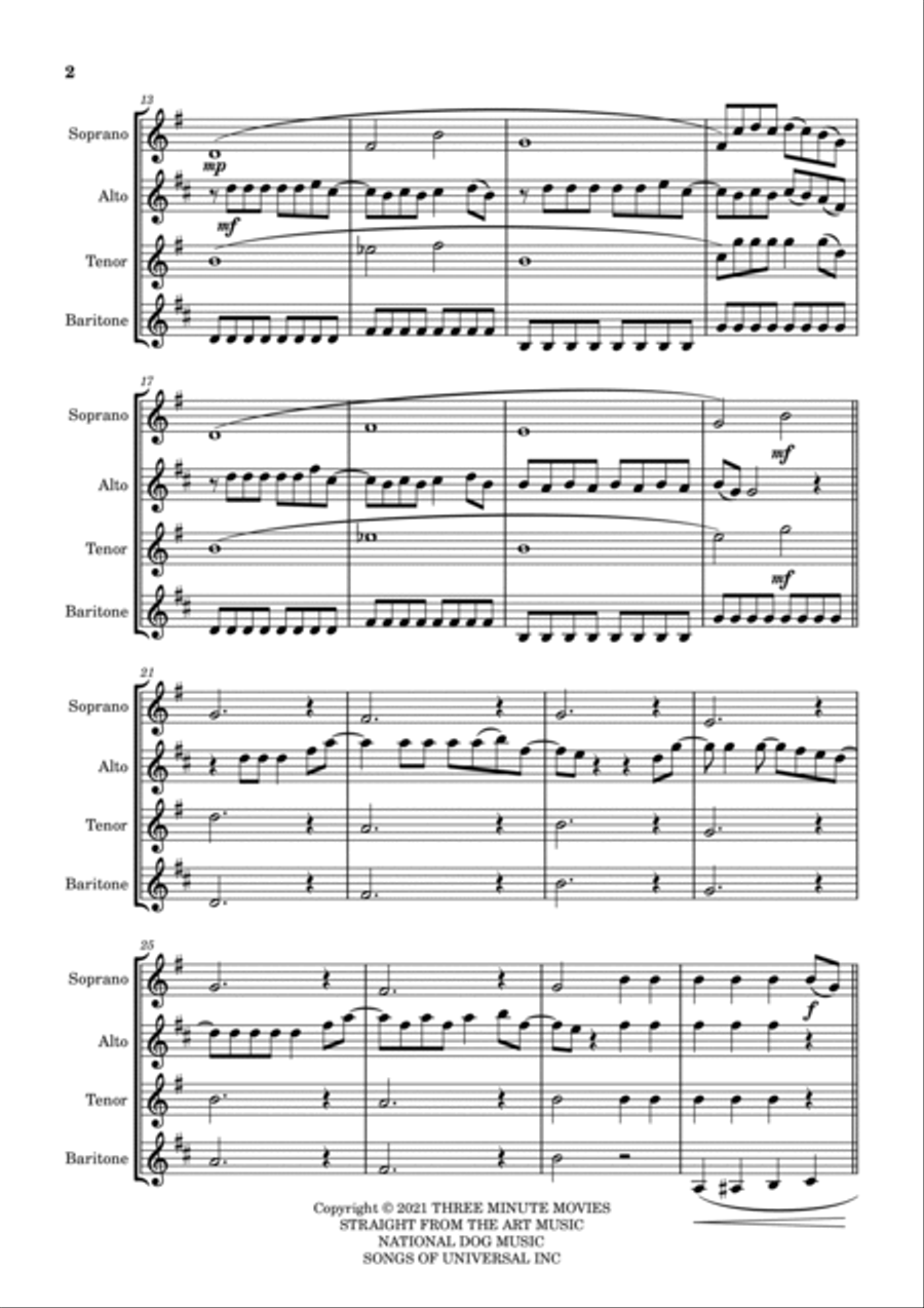 Abcdefu - Score Only Woodwind Quartet scores gallery preview page 2