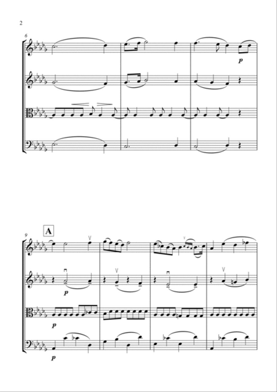 Chopin: Raindrop Prelude for String Quartet - Score and Parts String Quartet scores gallery preview page 2