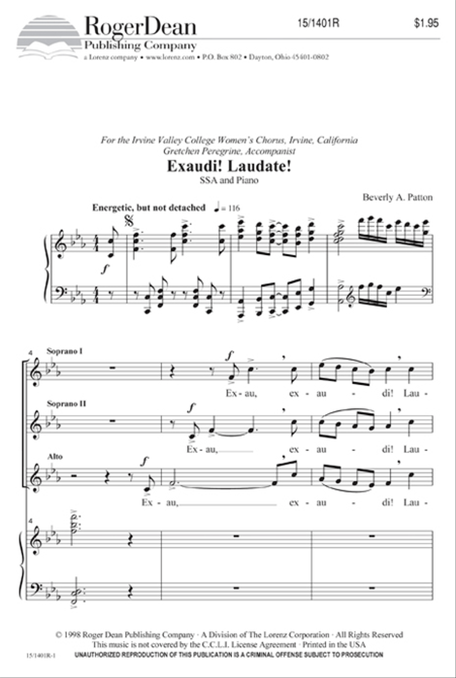 Exaudi! Laudate! SSA scores gallery preview page 1