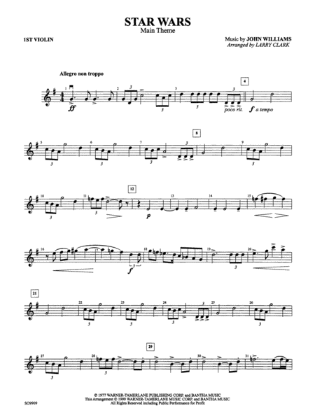 Star Wars (Main Theme): 1st Violin