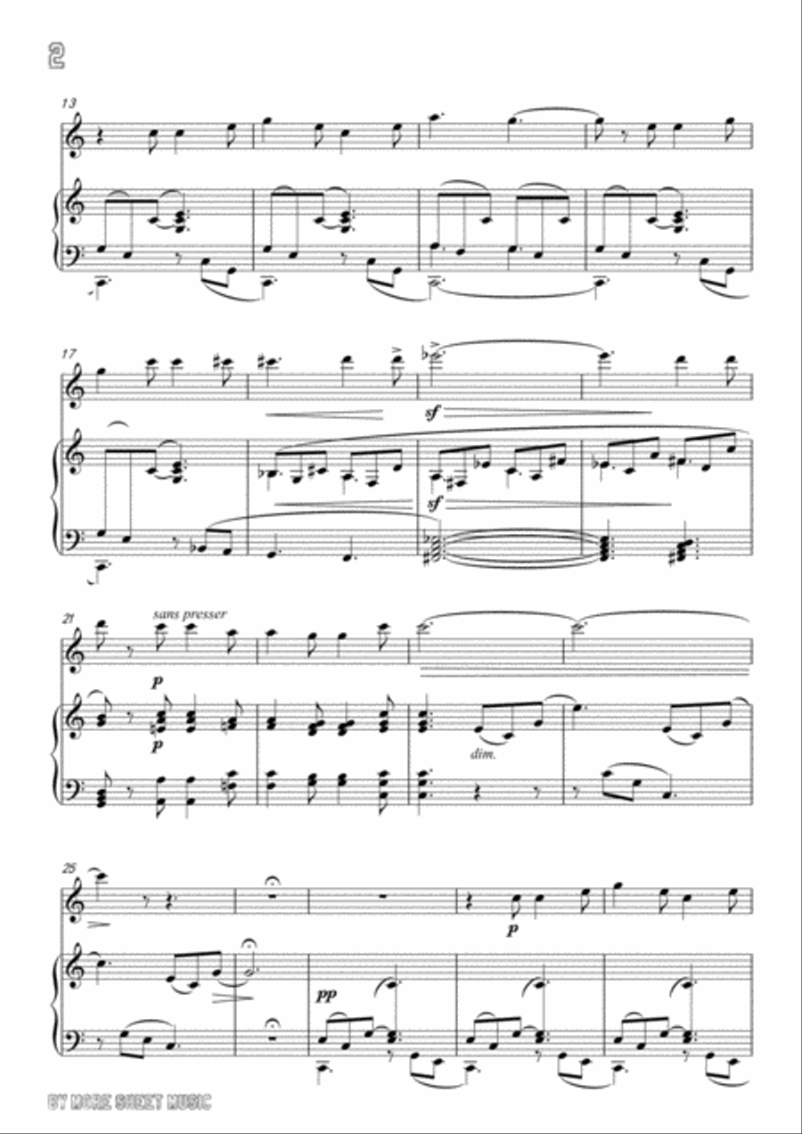 Berlioz-Le jeune pâtre breton,for Violin and Piano Voice scores gallery preview page 4