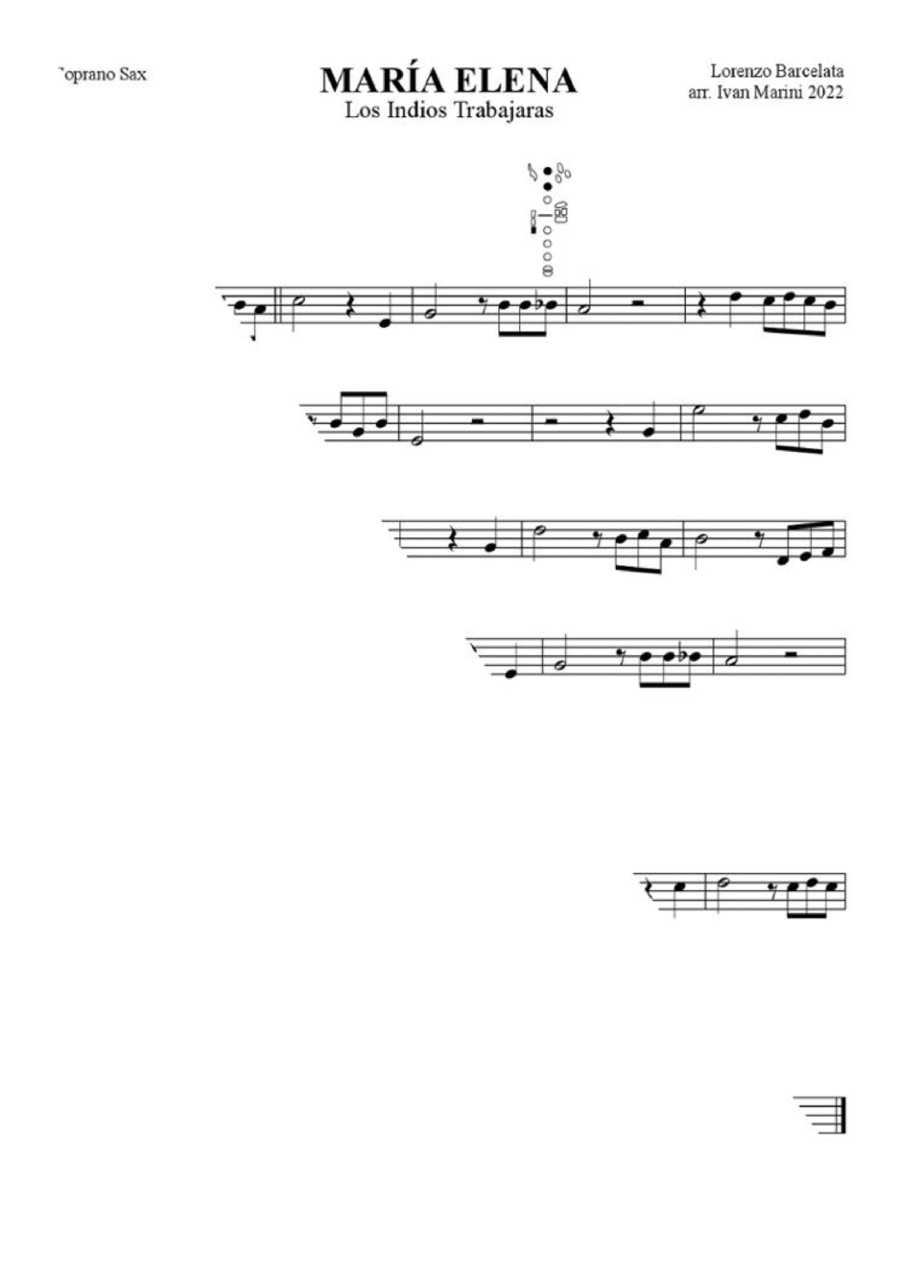 Maria Elena Soprano Saxophone scores gallery preview page 1