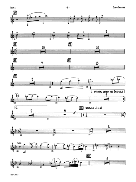 Cuban Overture: B-flat Tenor Saxophone