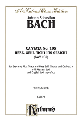 Book cover for Cantata No. 105 -- Herr, gehe nicht ins Gericht