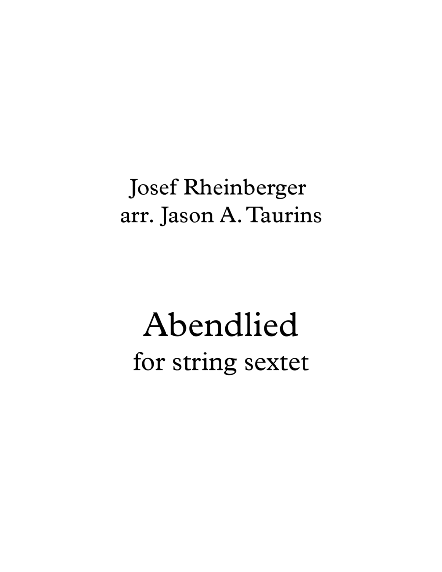 Abendlied for String Sextet String Orchestra scores gallery preview page 1