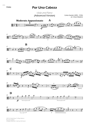 Por Una Cabeza - Viola and Piano - Advanced (Individual Parts)
