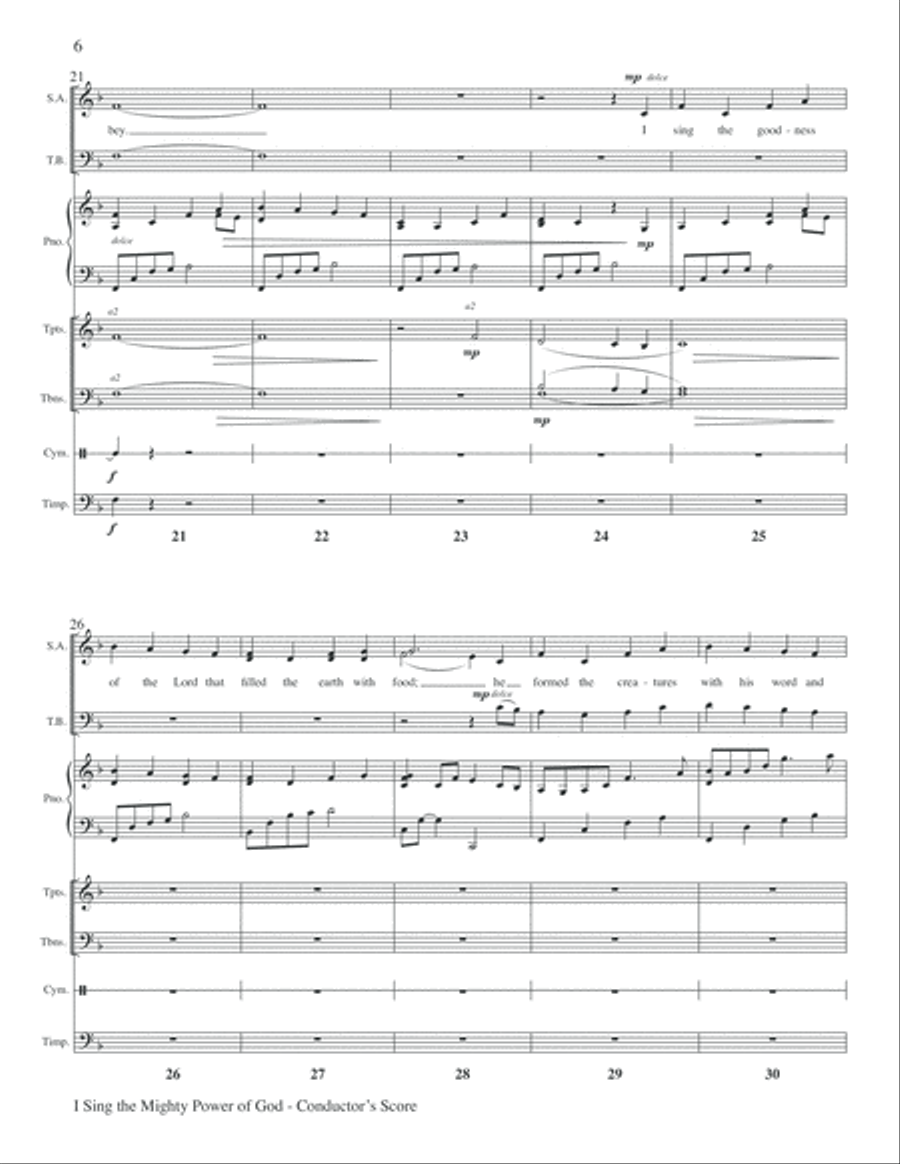 I Sing the Mighty Power of God Piano scores gallery preview page 6