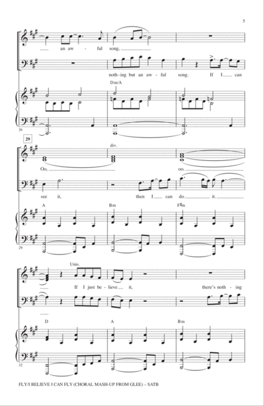 Fly / I Believe I Can Fly (Choral Mash-up from Glee) (ed. Mark Brymer) 4-Part scores gallery preview page 4