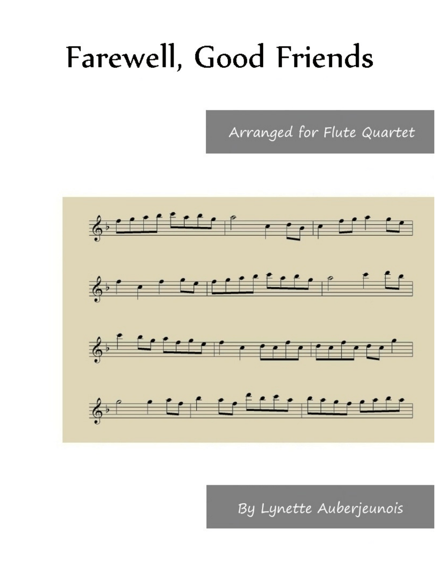 Farewell, Good Friends - Flute Quartet Flute Quartet scores gallery preview page 1