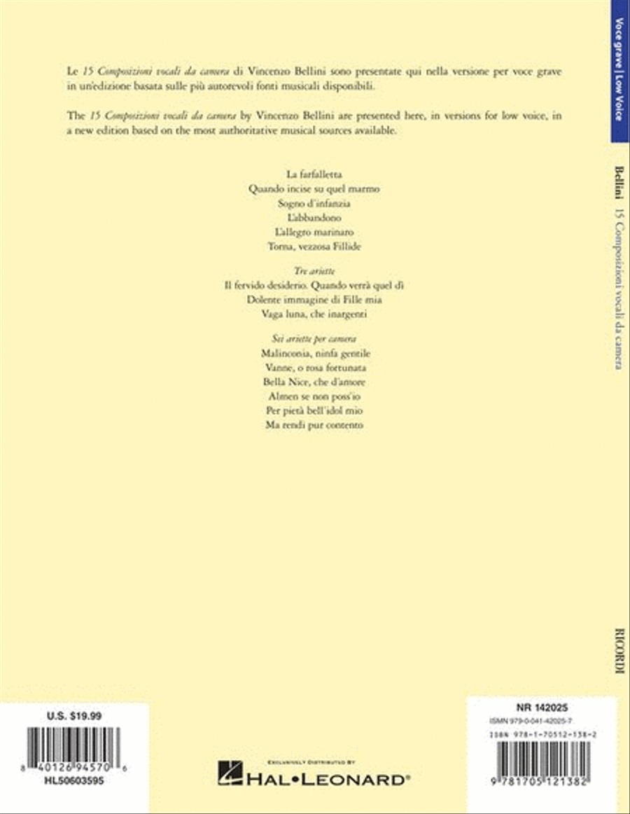 15 Composizioni Vocali da Camera – Low Voice Low Voice scores gallery preview page 12