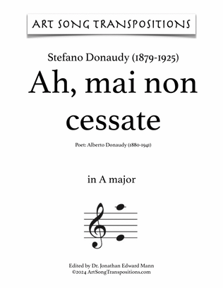 DONAUDY: Ah, mai non cessate (transposed to A major)