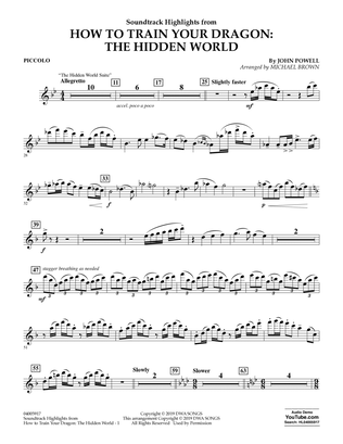 How To Train Your Dragon: The Hidden World (arr. Michael Brown) - Piccolo