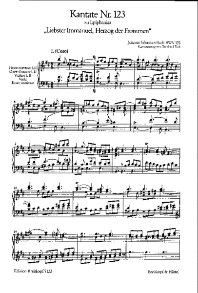 Cantata BWV 123 "Liebster Immanuel, Herzog der Frommen"