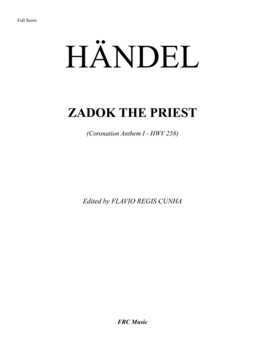 Zadok The Priest - for Choir SS AA T BB and Orchestra image number null