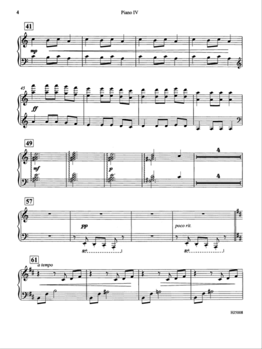Ukrainian Bell Carol (Piano Quartet - Four Pianos) - Piano IV Choir scores gallery preview page 3