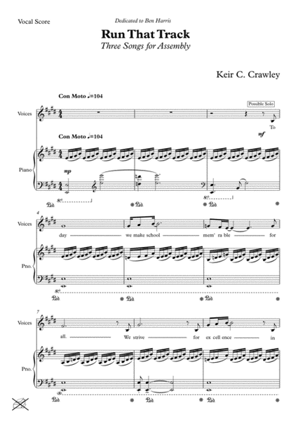 Three Songs for Assembly - Vocal Score