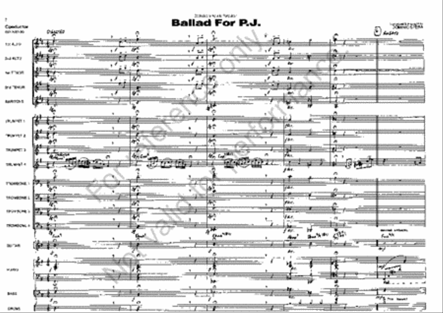 Ballad for P. J. Jazz Ensemble scores gallery preview page 2