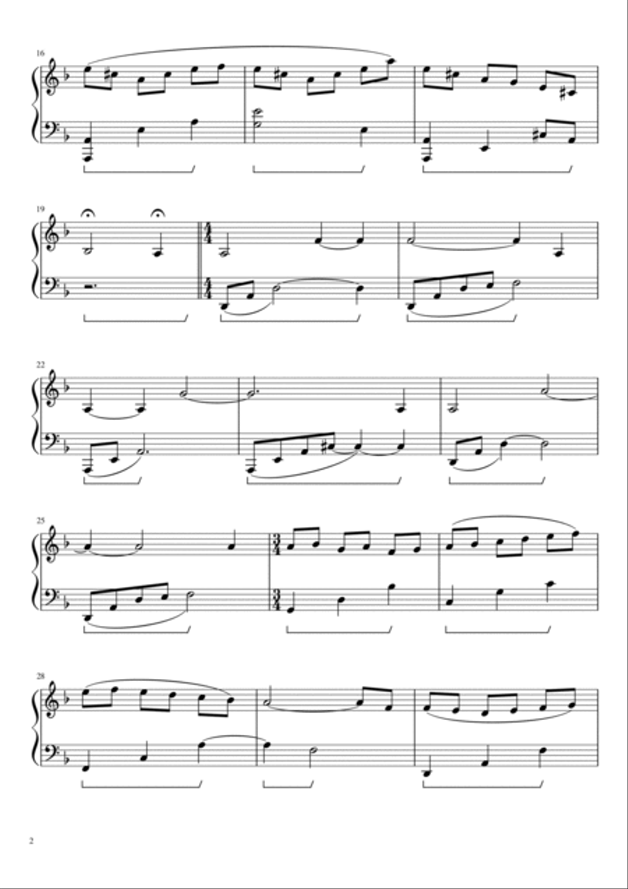 Beethoven's Silence-For Easy Piano-Ernesto Cortazar Easy Piano scores gallery preview page 2