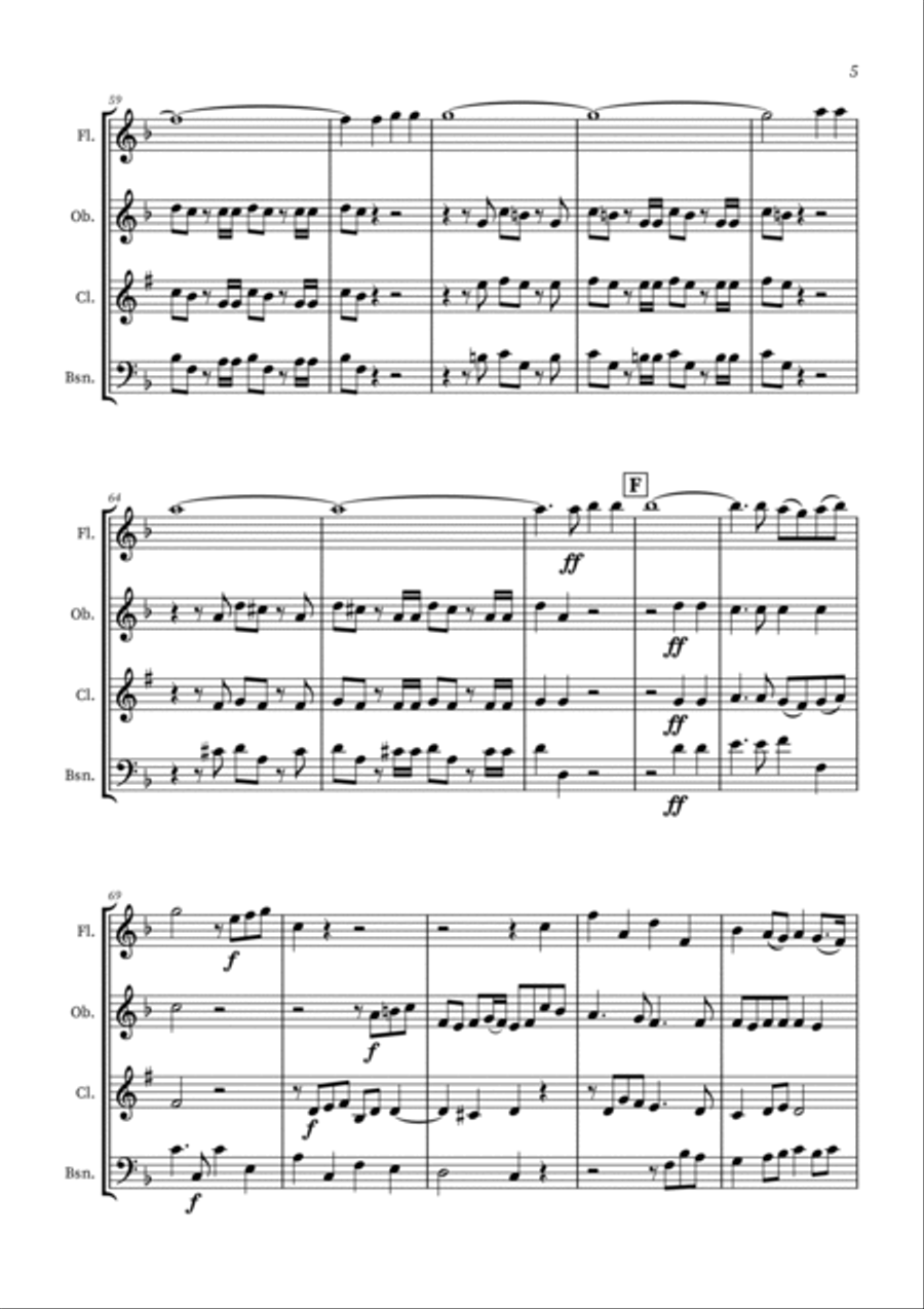 Hallelujah Chorus from Messiah - Woodwind Quartet Woodwind Quartet scores gallery preview page 5