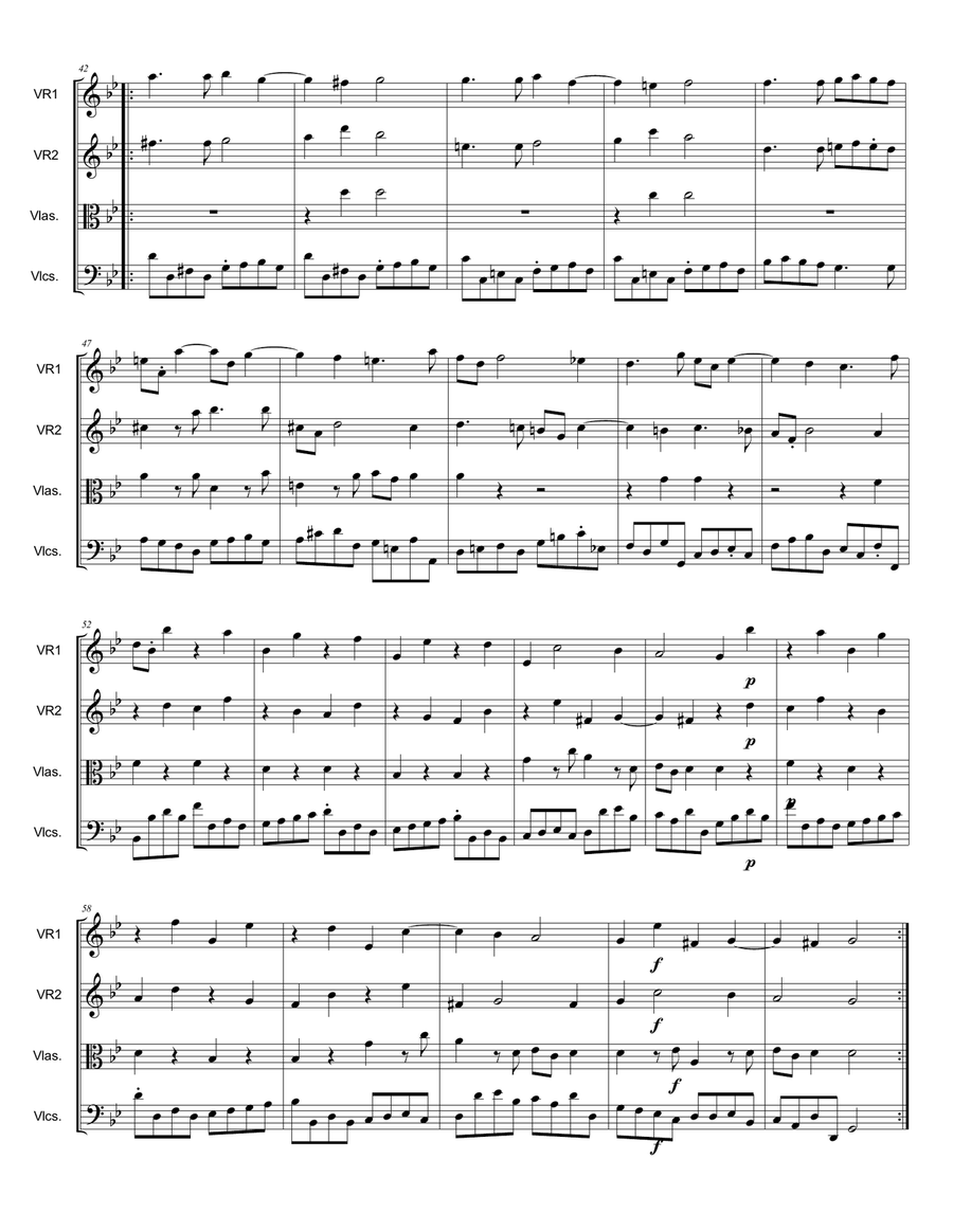 CHRISTMAS CONCERTO - Corelli - Op. 6 N. 8 - Arr. for String Quartet - With parts String Quartet scores gallery preview page 4