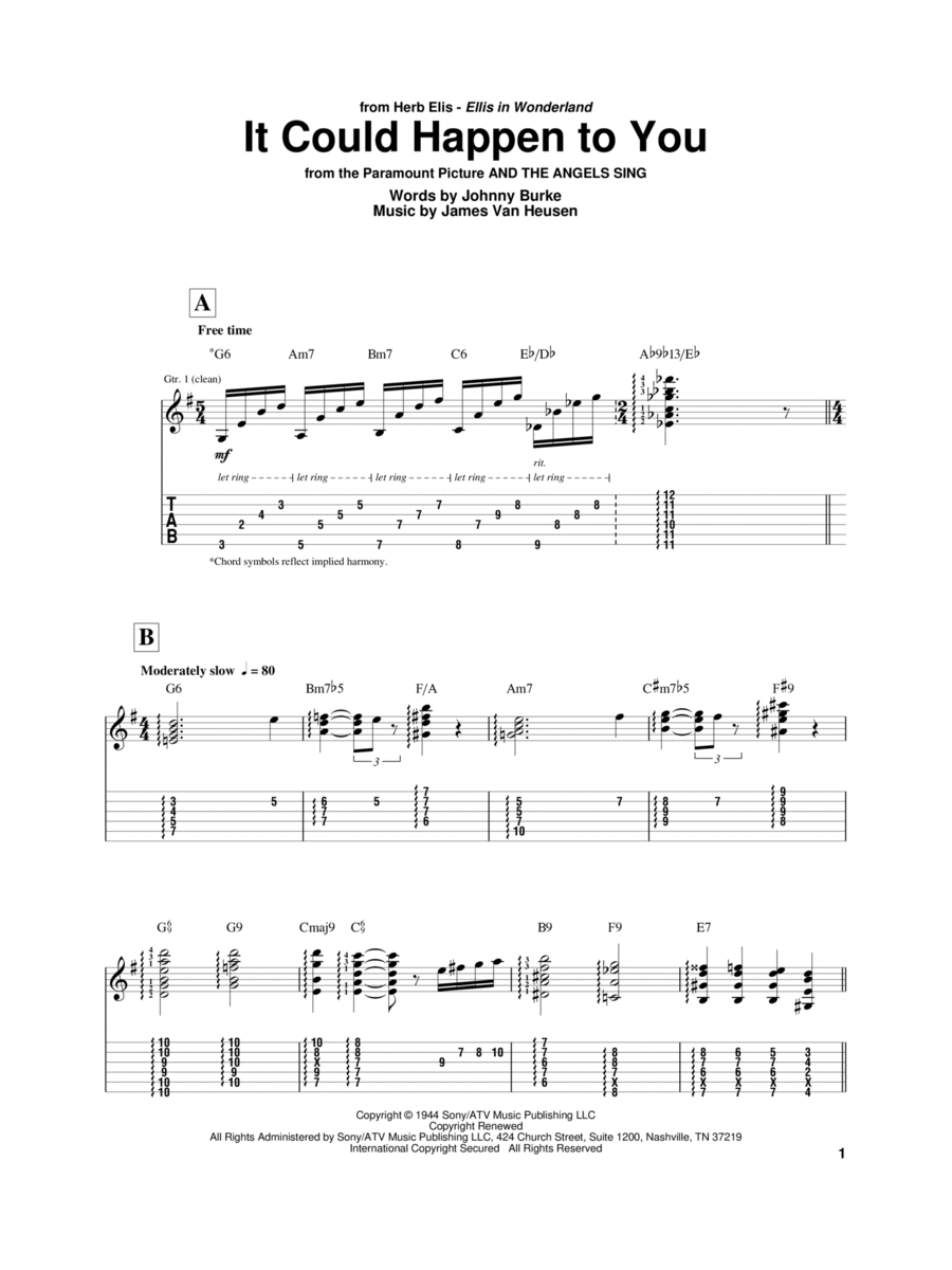 It Could Happen To You Electric Guitar scores gallery preview page 1