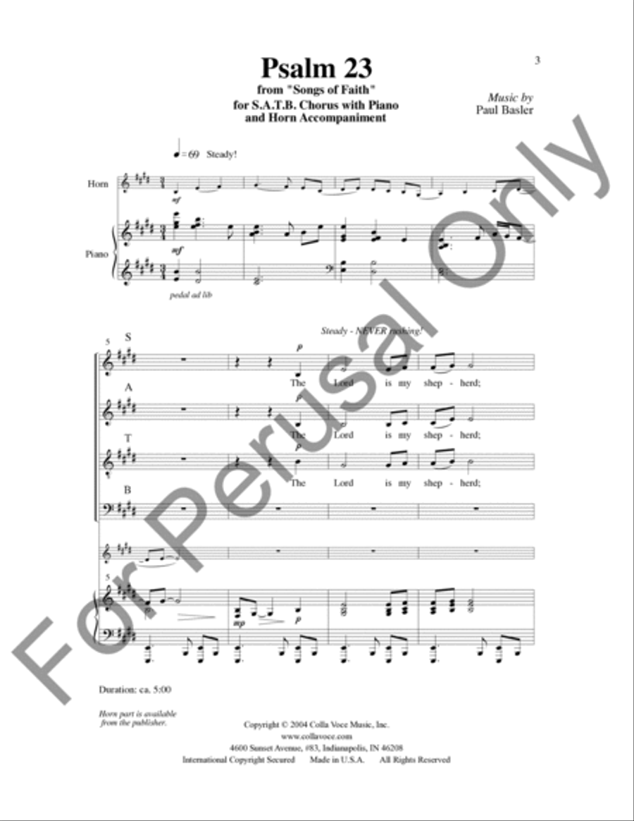 Psalm 23 (Choral Score) 4-Part scores gallery preview page 2