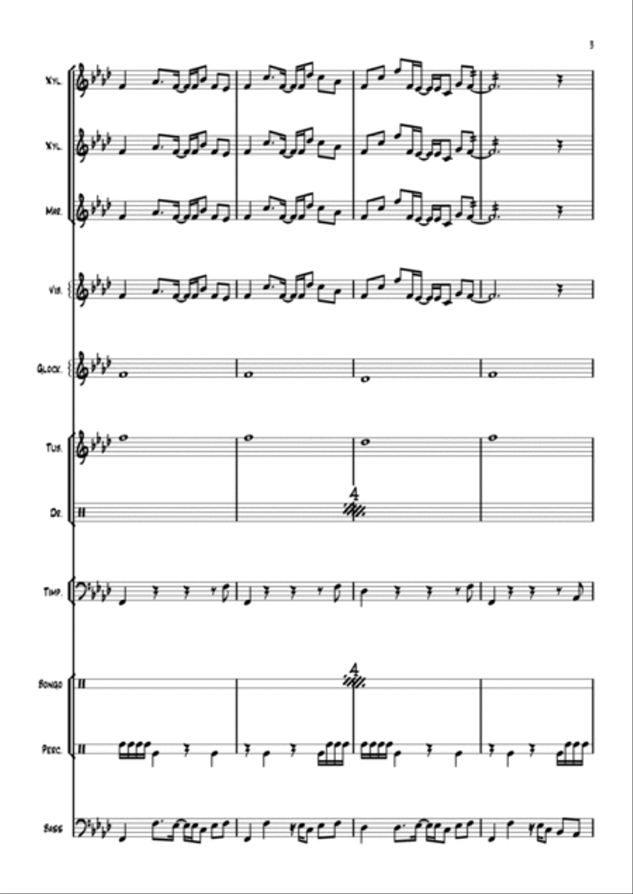 Axel F Percussion Ensemble scores gallery preview page 4