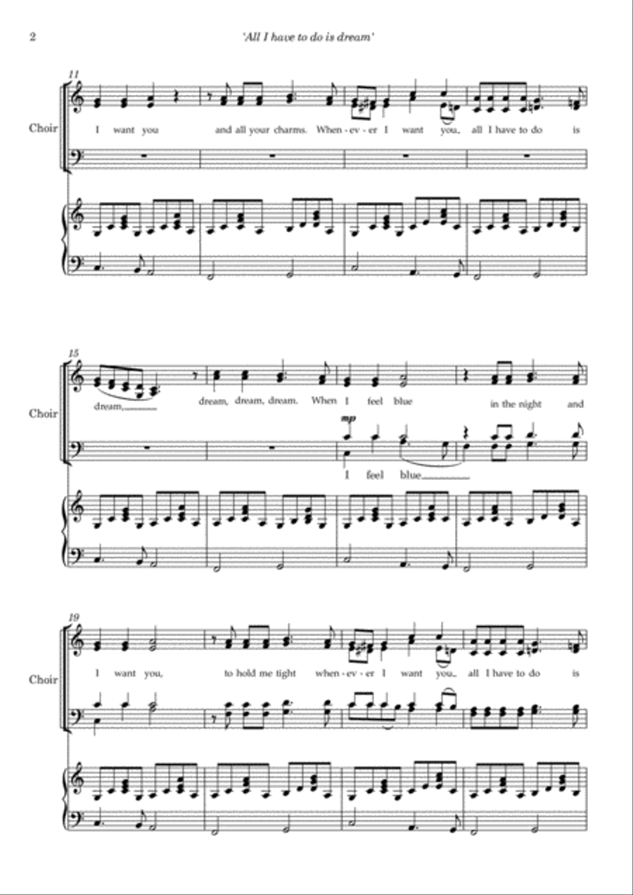 All I Have To Do Is Dream 4-Part scores gallery preview page 4