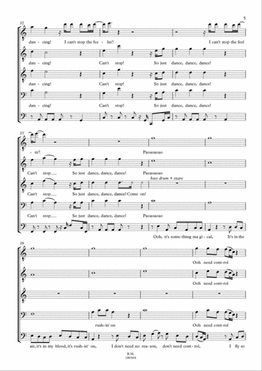 Can't Stop The Feeling from TROLLS TTBB scores gallery preview page 5