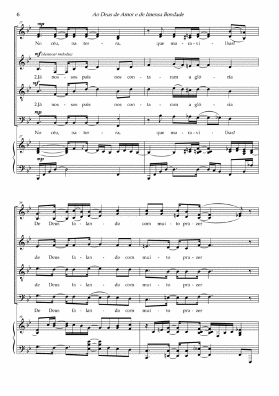 Ao Deus de Amor e de Imensa Bondade 4-Part scores gallery preview page 6