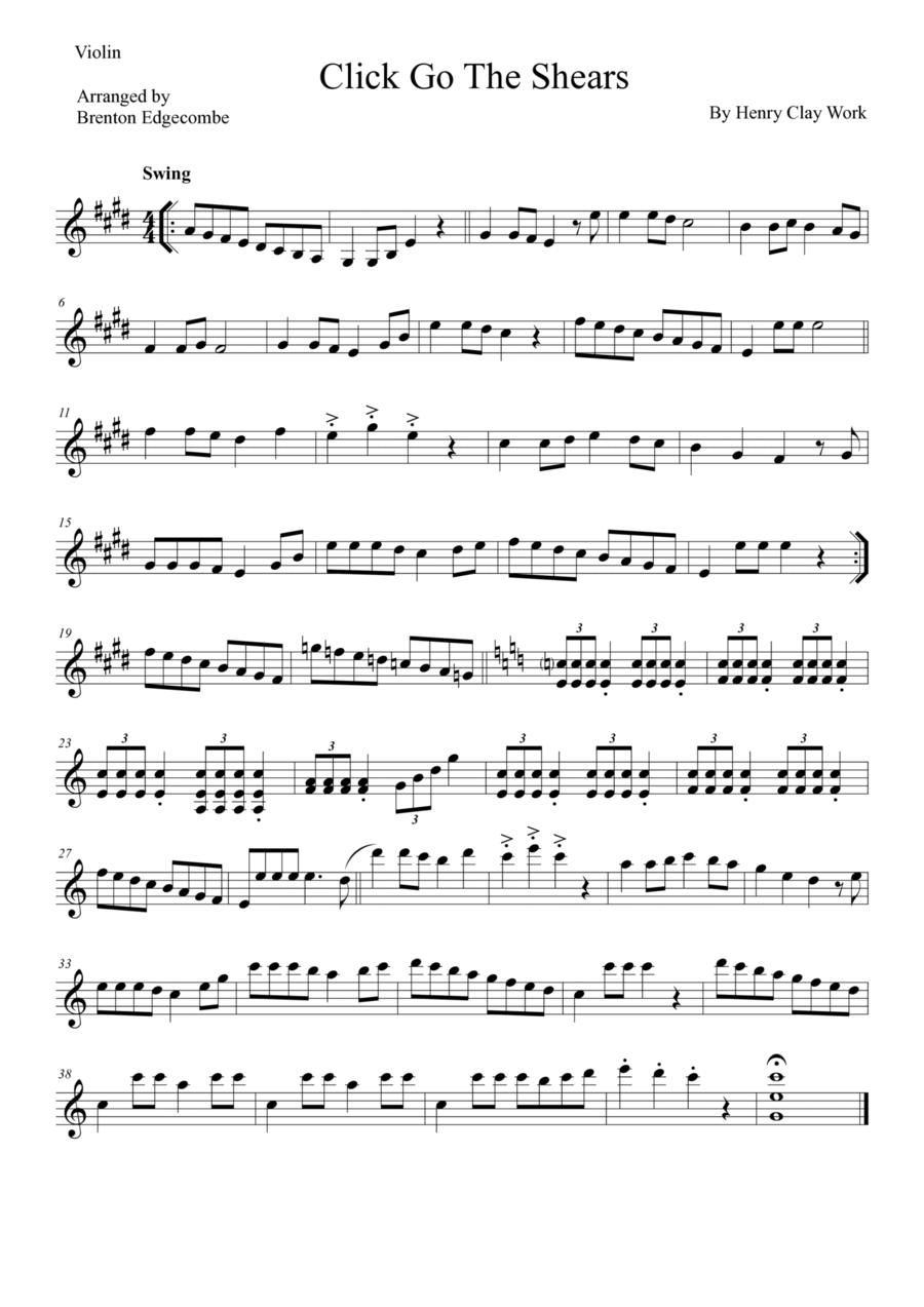 Click Go The Shears Click Go The Shears String Duet scores gallery preview page 1