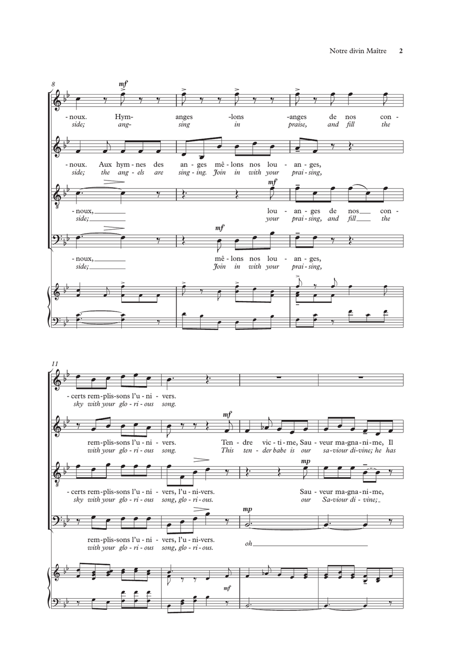 Notre divin Maître (Our master, Lord Jesus) 4-Part - Digital Sheet Music page 2