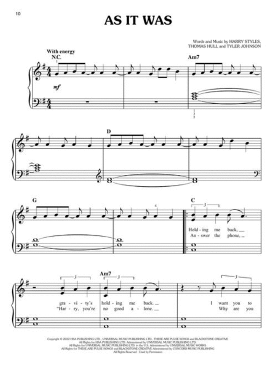 Top Hits of 2022 Easy Piano scores gallery preview page 5