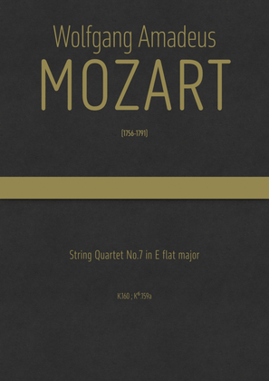 Book cover for Mozart - String Quartet No.7 in E flat major, K.160 ; K⁶.159a