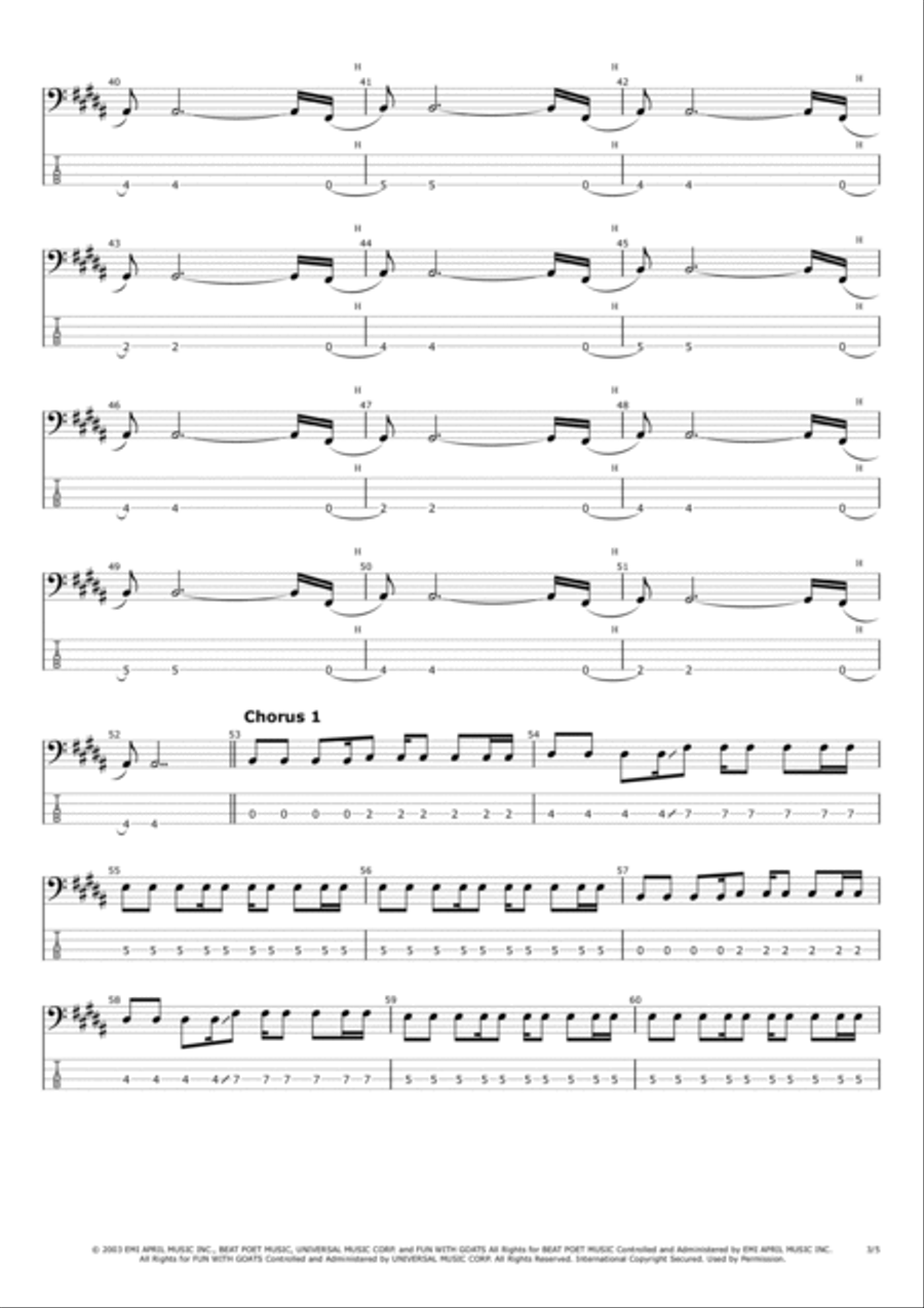 I Miss You Bass Guitar scores gallery preview page 3